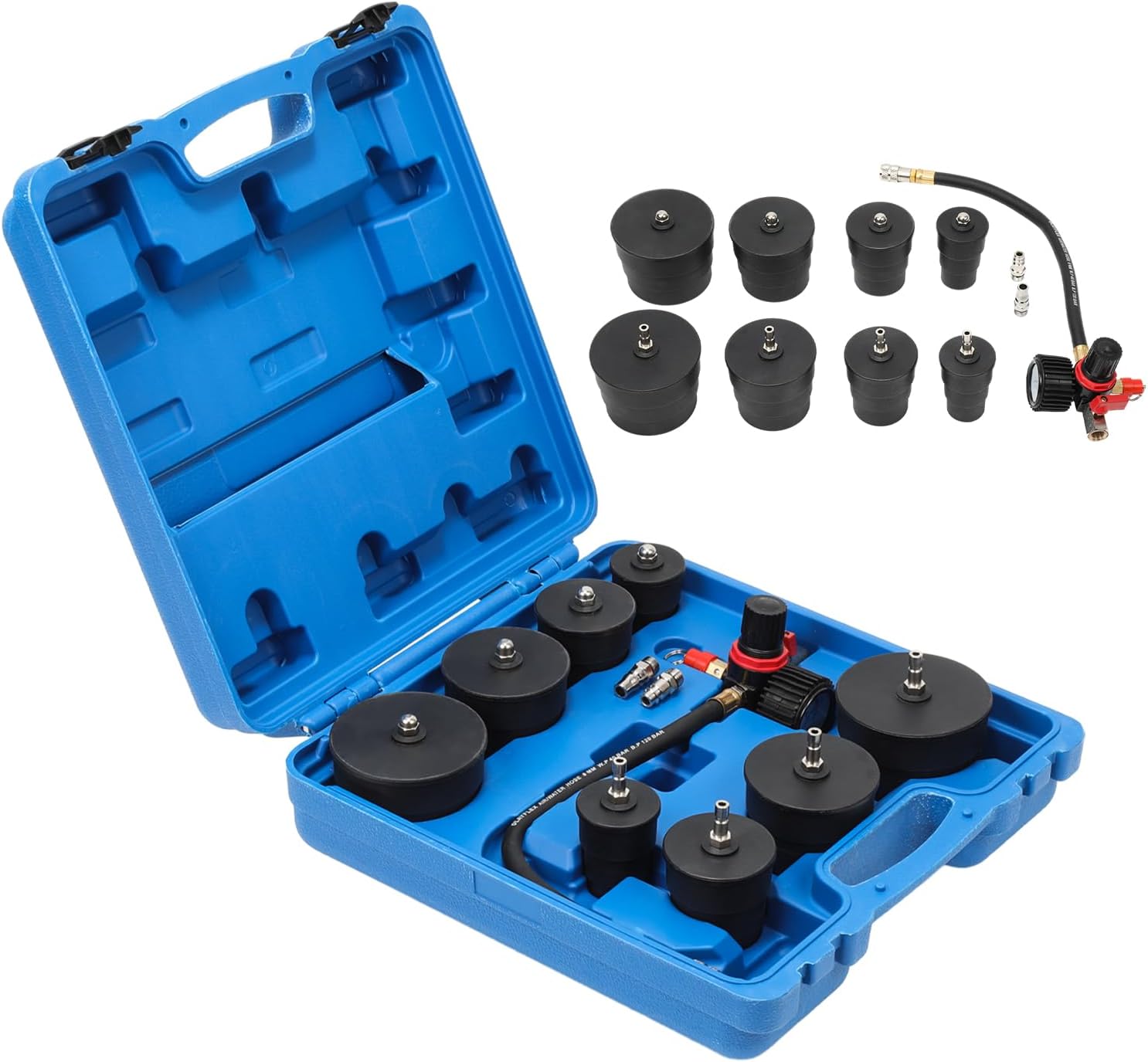 CISSIYOG 19Tlg Turbolader Ladeluft System Prüfkoffer, Turbolader Ladeluftkü Hlersystem Adapter Druckbereich, Ladeluftkühler Abdrücksatz Abdrücken Tester für Kompressorsysteme Ladeluftschläuche CISSIYOG 19Tlg Turbolader Ladeluft System Prüfkoffer, Turbolader Ladeluftkü Hlersystem Adapter Druckbereich, Ladeluftkühler Abdrücksatz Abdrücken Tester für Kompressorsysteme Ladeluftschläuche