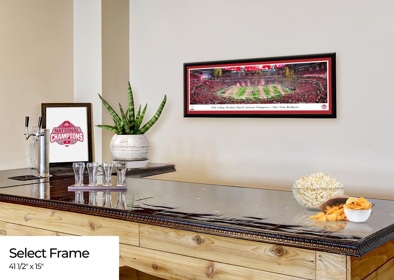 2024 CFP Champions, Ohio State - Single Mat, Select Framed Picture by Blakeway Panoramas (41.5"W x 15.5"H) - Image 2