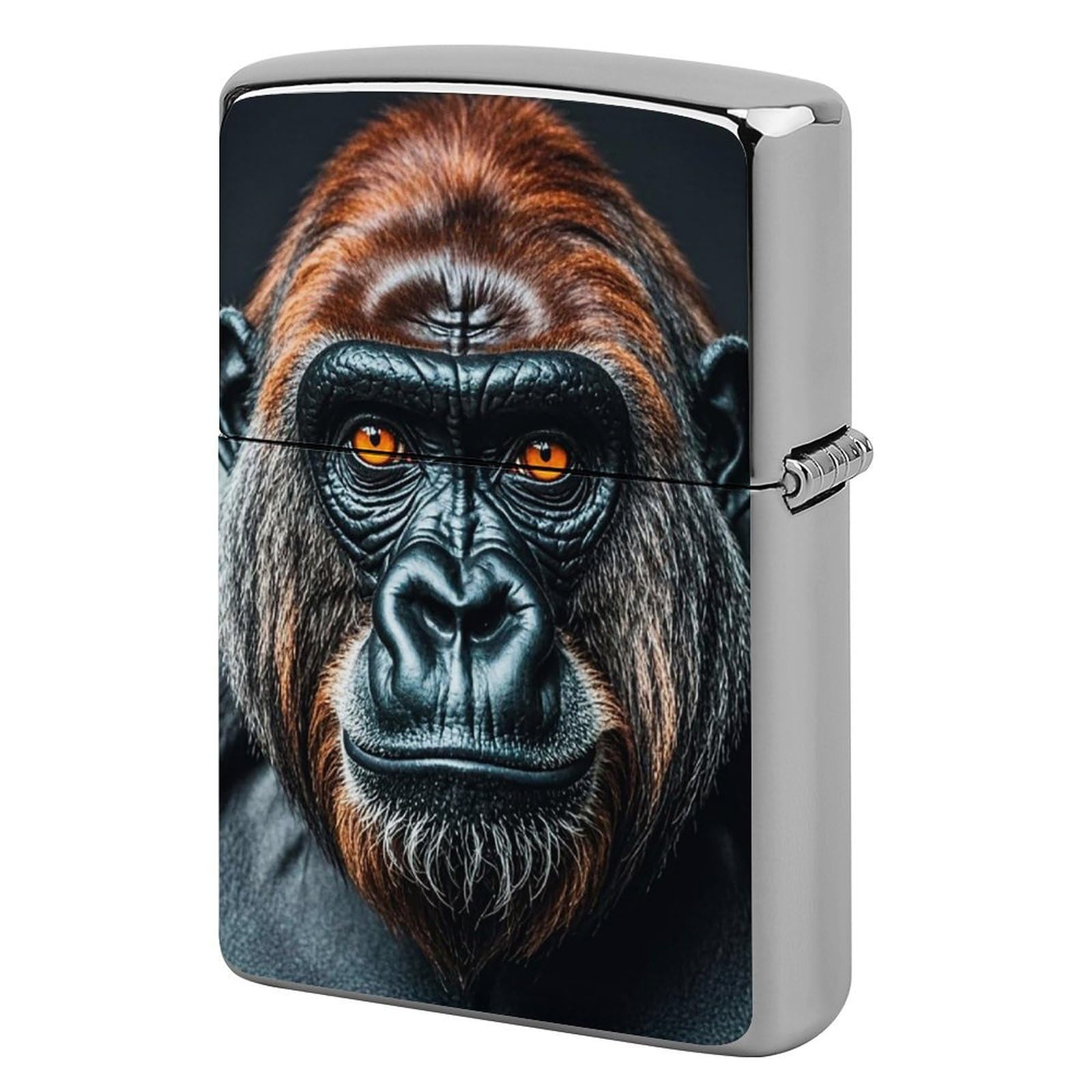 A Gorilla Lighter Case for Men, Personalized Lighter Cover for Valentine's Day Gifts, Flip-Top Lighters Shell for Outdoor, Portable Lighters Protective Sleeve