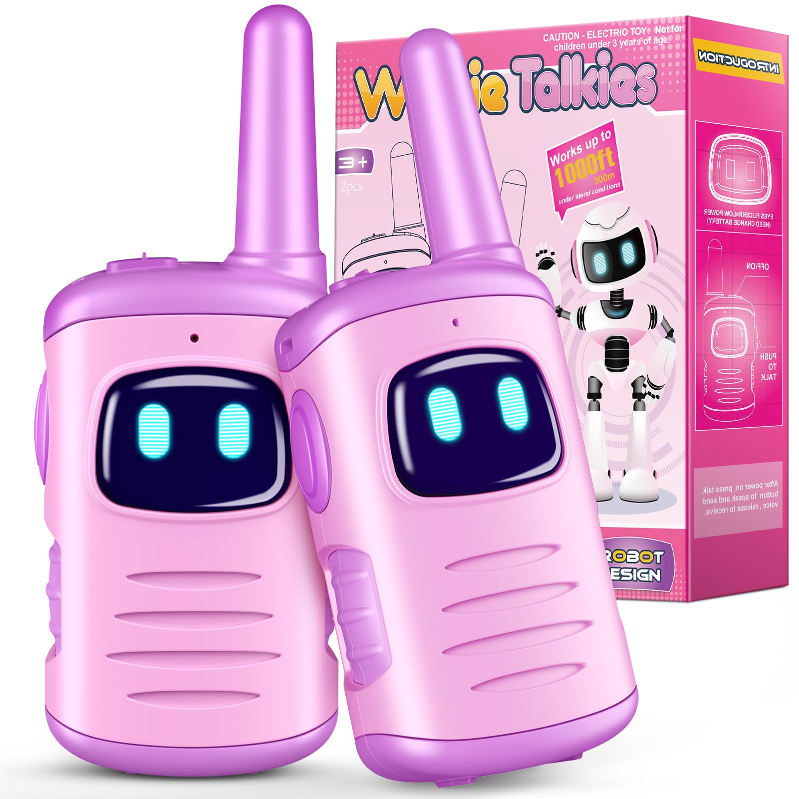 EUTOYZ Walkie Talkie for Kids, 4 5 6 7 8 Year Old Girl Gifts for 3-12 Year Olds Girl Toys Age 5-9 Kid Toys for Girls Kids Walky Talky Spy Game Sensory Toy for Autism Purple