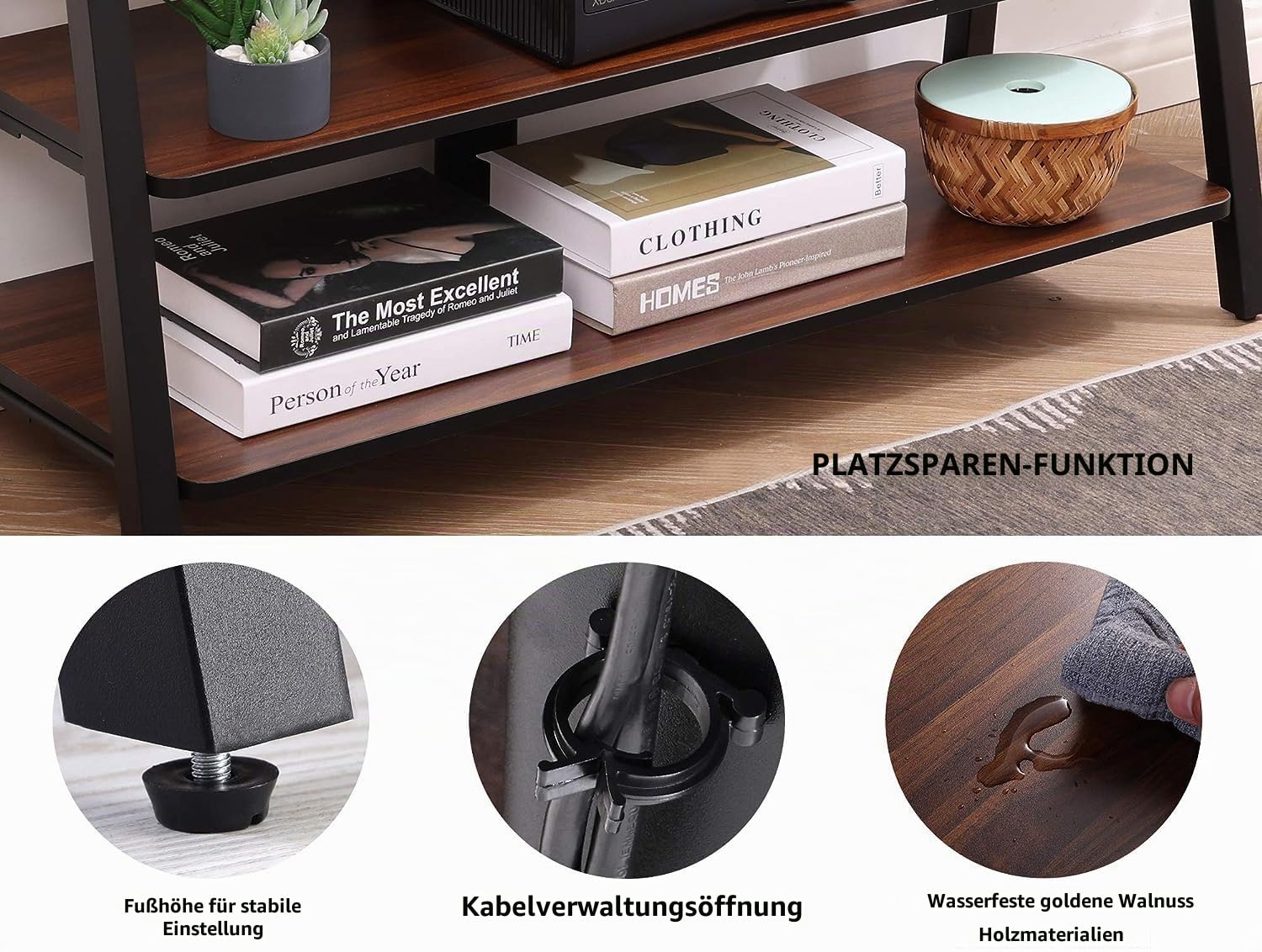 FITUEYES TV Schrank mit Halterung für 37–70 Zoll, bis 35 kg