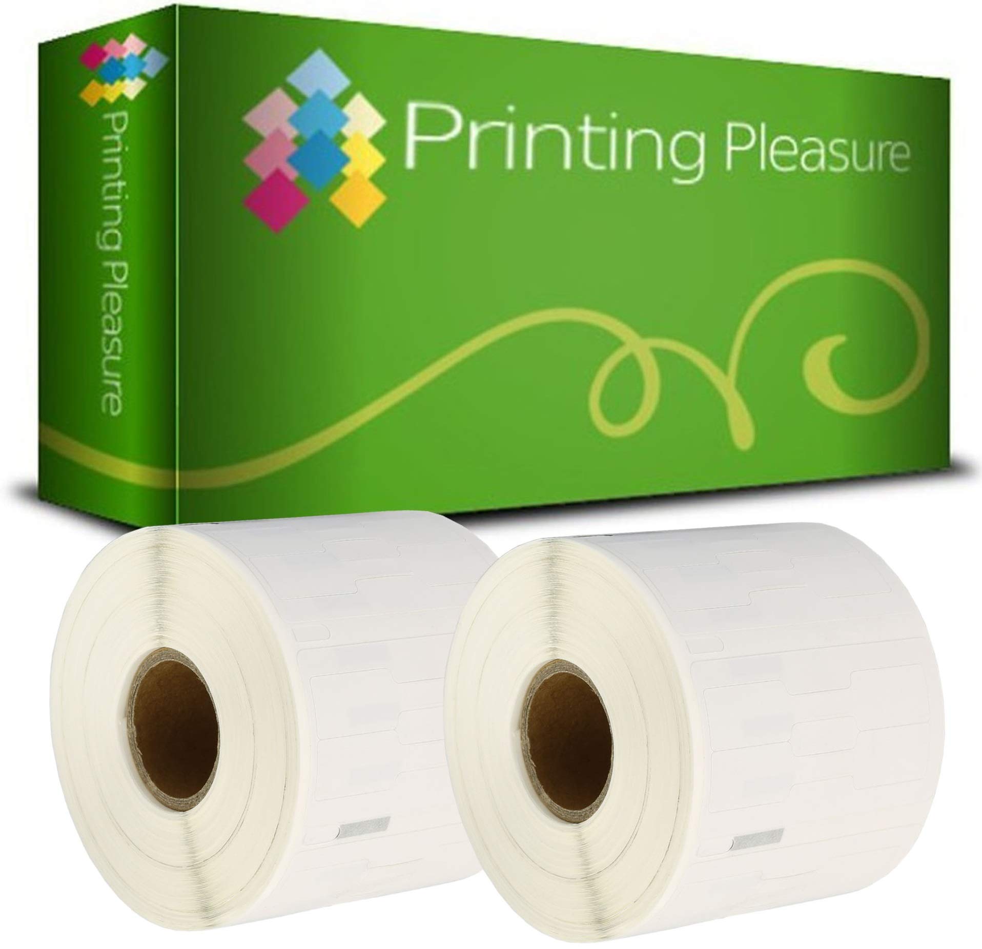 Printing Pleasure 2 x 11351 Compatible Labels Rolls for LabelWriter & Seiko Label Printers | 11mm x 54mm | 1500 Labels per Roll
