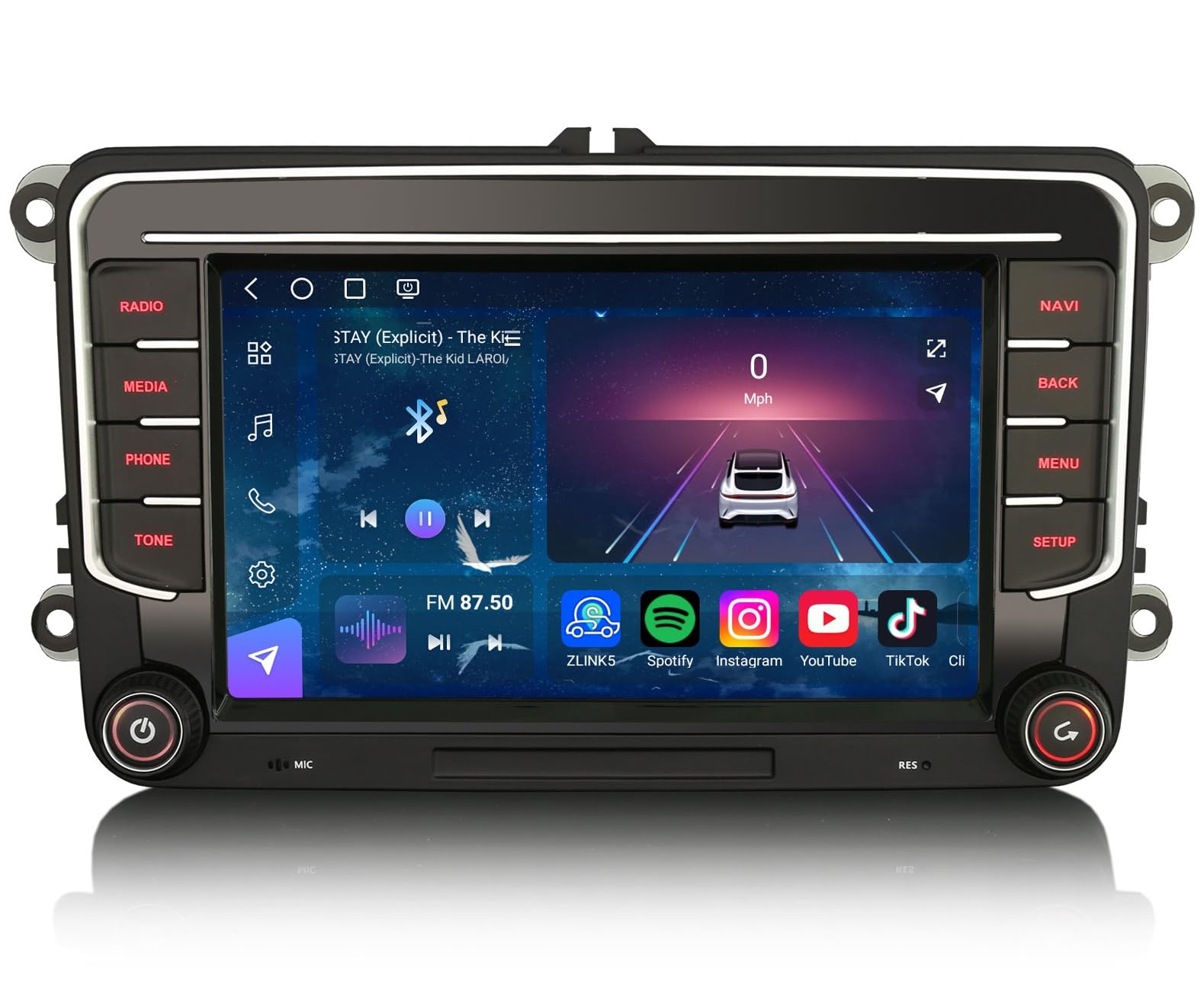 8GB 128GB Android 16 Autoradio per VW Polo 6R Golf 5/6 Touran Tiguan Škoda | 7" Qualcomm CarPlay Android Auto GPS NavigatoreWifi Bluetooth 5.1 DSP Canbus SWC Schermo Tattile
