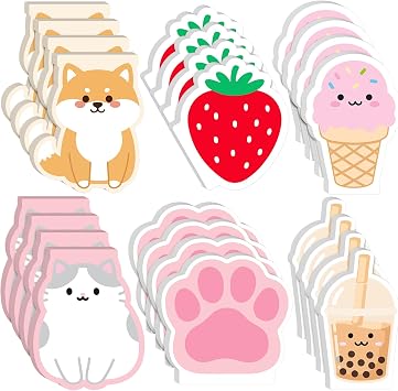 Glenmal 24 Pack Mini Cute Notebooks for Kids Kawaii Pocket Notebooks Bulk with Covers in 6 Design Small Notepads for Girls School Supplies Kawaii