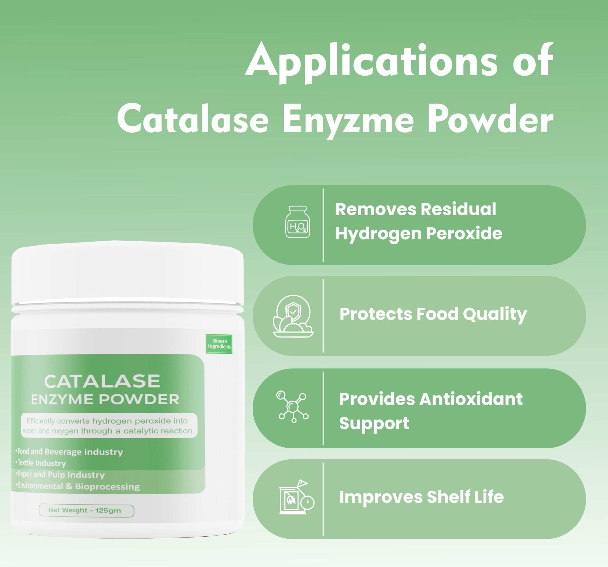 Ingredients Catalase Enzyme Powder, Non-GMO, Dietary Supplements/Food and Beverages, Broad pH Range of Activity, Excellent Thermostability, Hydrolyse Hydrogen, No Filters/Binder — Amazon image 8