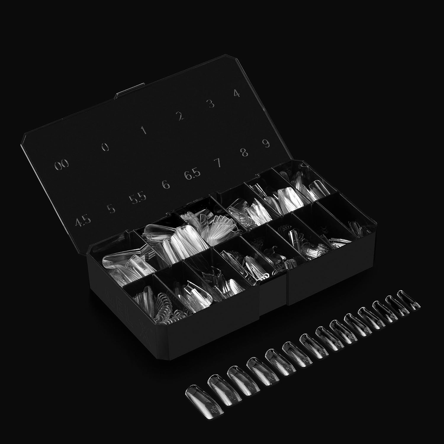 Apres Nail Gel-X Sculpted Short Long Box of Tips | 600 Gel-X Tips, Premium Quality, 14 Sizes 00-9 | Half-sizes Included