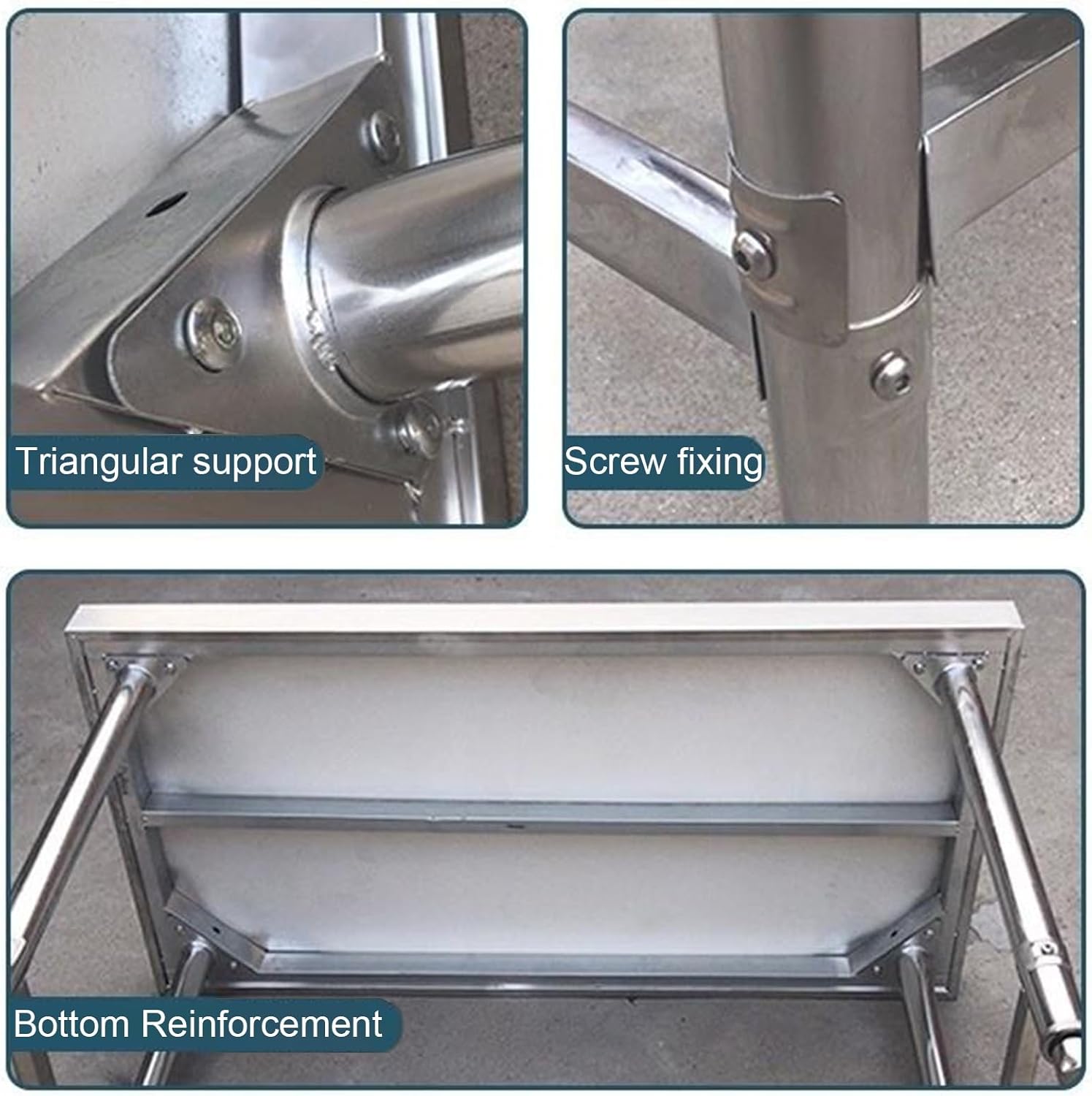 Stainless Steel Single Tier Workbench Household Kitchen Chopping Casework Multifunctional Commercial Preparation Table Cooktop Metal Table Thickened Workbench