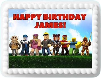 Cake Topper Edible Roblo Custom Perzonalized 8.5x11 inch Gamers Birthday Cake