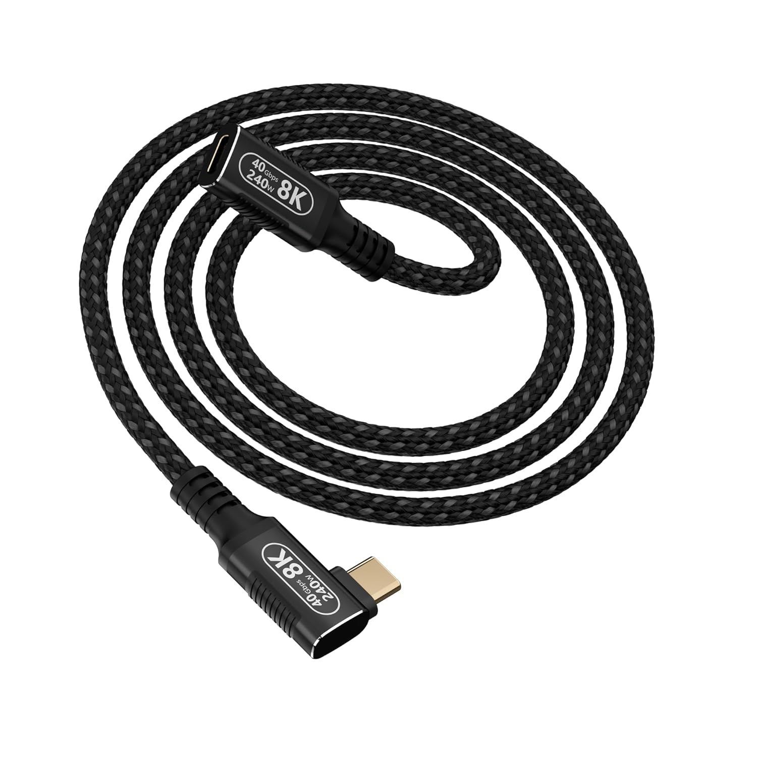 3.3FT/1M 90 Degree Right Angle Plug, USB C Extender for Thunderbolt 4/3, USB4, M…