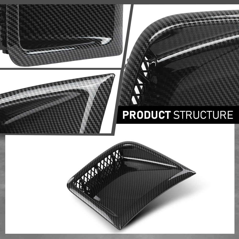 LQI Front Bumper Side Bezel Cover Compatible with Subaru WRX STi 2008-2014 Carbon Fiber Plastic Bumper Side Air Vents Corner Cover