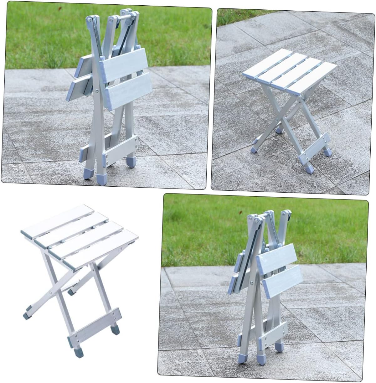 Aluminum Alloy Folding Chair Lightweight Portable Stool for Camping Fishing Picnics Compact Outdoor Folding Seat Side Pockets