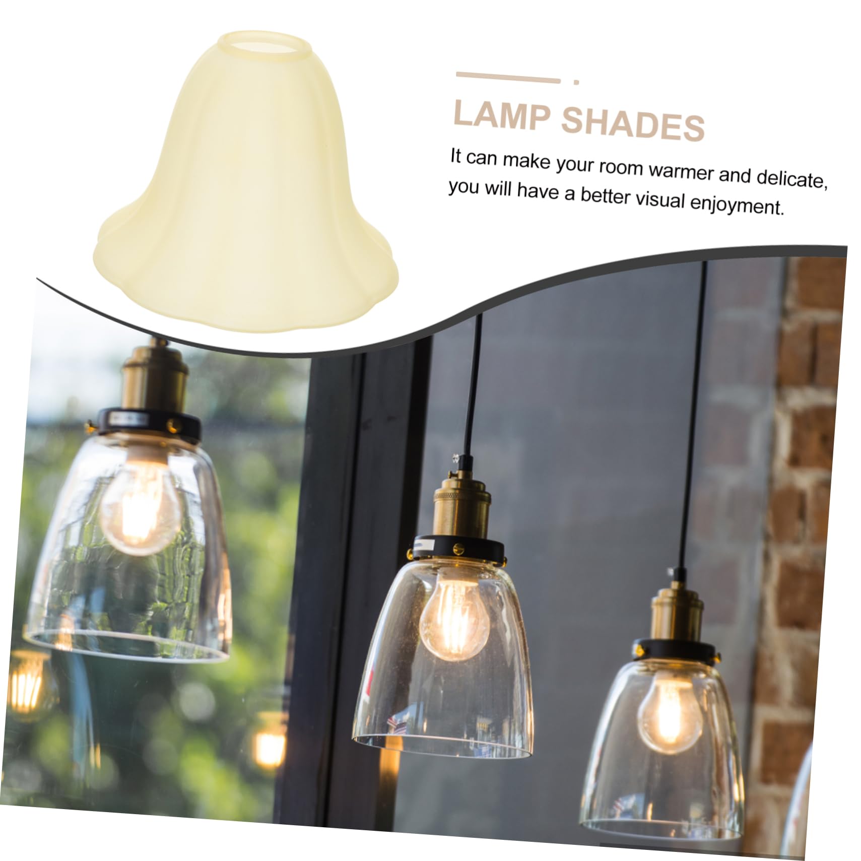 DOITOOL Paralumi In Vetro E27 Set Da 3 Pezzi, Coprilampada Decorativi Effetto Satinato, Accessori Per Lampade Da Soffitto E Parete, Illuminazione - 4