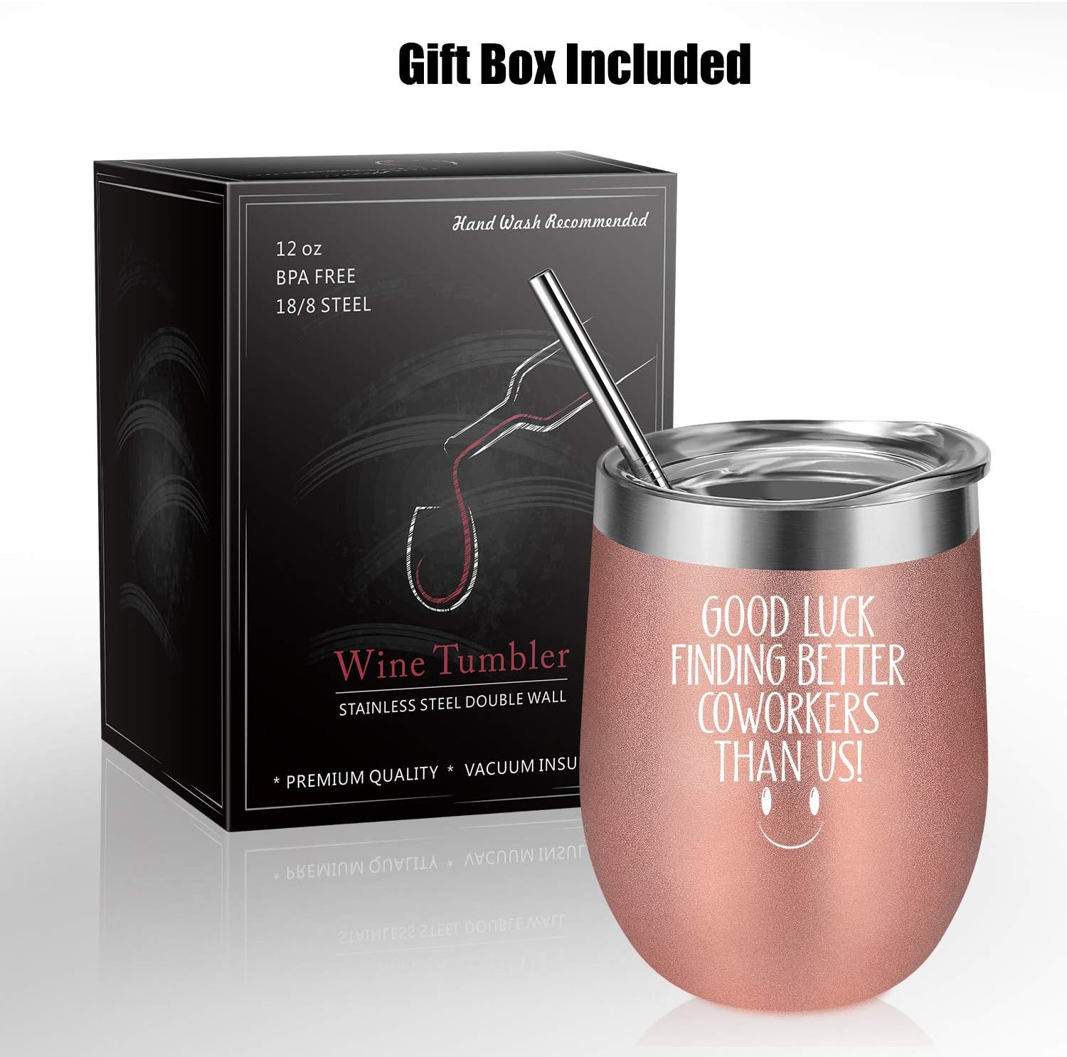 Co-worker Farewell Gift, Coworker Leaving Gift for Women, Boss - Going Away Gift for Coworker - Good Luck - New Job, Departing, Goodbye Gift for Coworkers, Manager, Employee - Coolife Wine Tumbler Cup