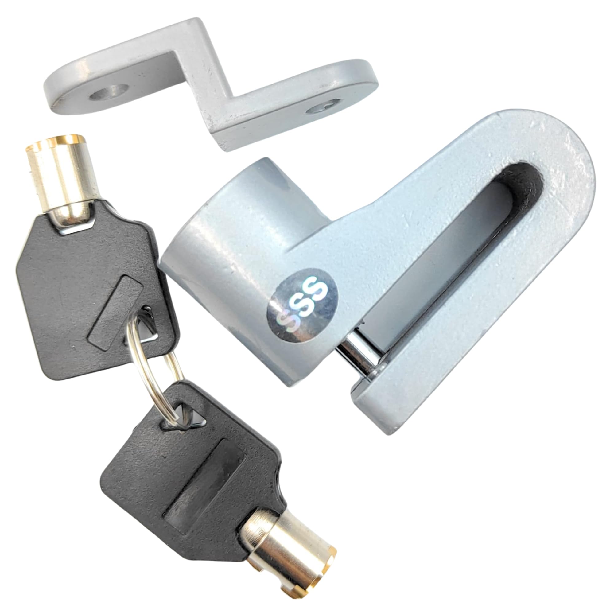 Aanjaneya Traders Disc Lock Brake Antitheft Locking Device for 7mm Pin Wheel, Security for Bike, Motorcycle, Scooty (Grey)