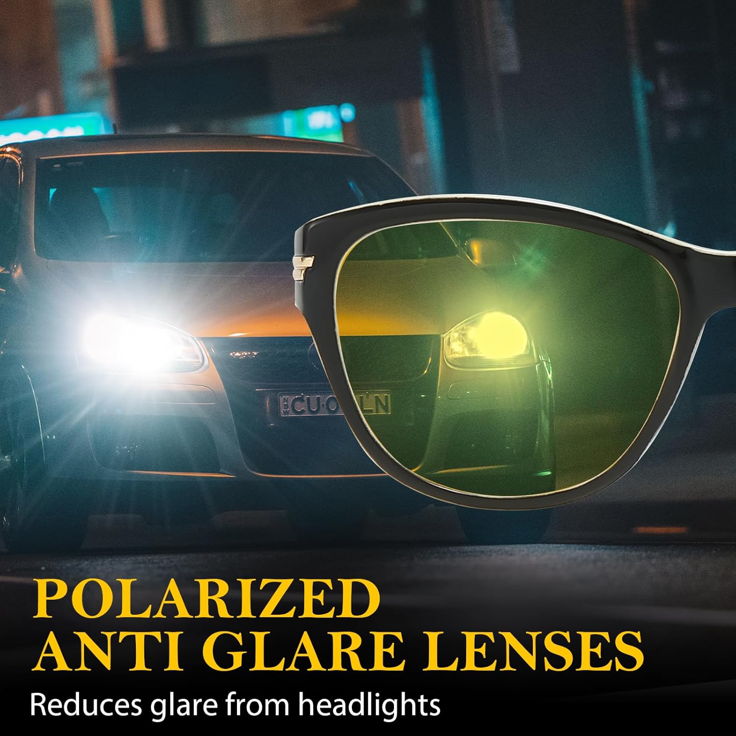FIMILU Night Driving Glasses for Women Men, Polarized Night Vision Glasses Reduce Glare for Night 8859 - Image 2