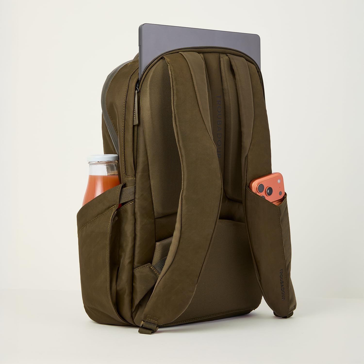 Troubadour Apex Backpack 4.0 EPX Edition - Ultra-Durable 22L Laptop Backpack with Recycled EPX Fabric, Fits 17” Laptop - Lightweight, Travel & Work Backpack – Olive