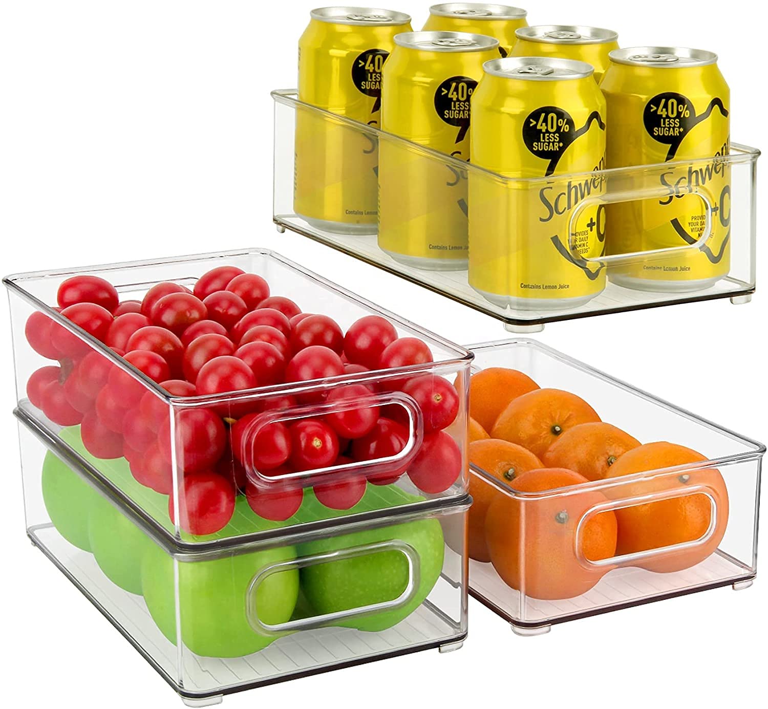Buy MLTS Fridge organizer Stackable Storage Bins Clear Plastic Pantry