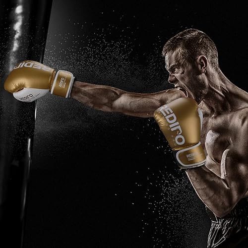 Miniatura 6 de Redipo Guantes de boxeo para hombres y mujeres, guantes de entrenamiento de cuero de primera calidad, guantes de boxeo profesionales para Muay Thai,