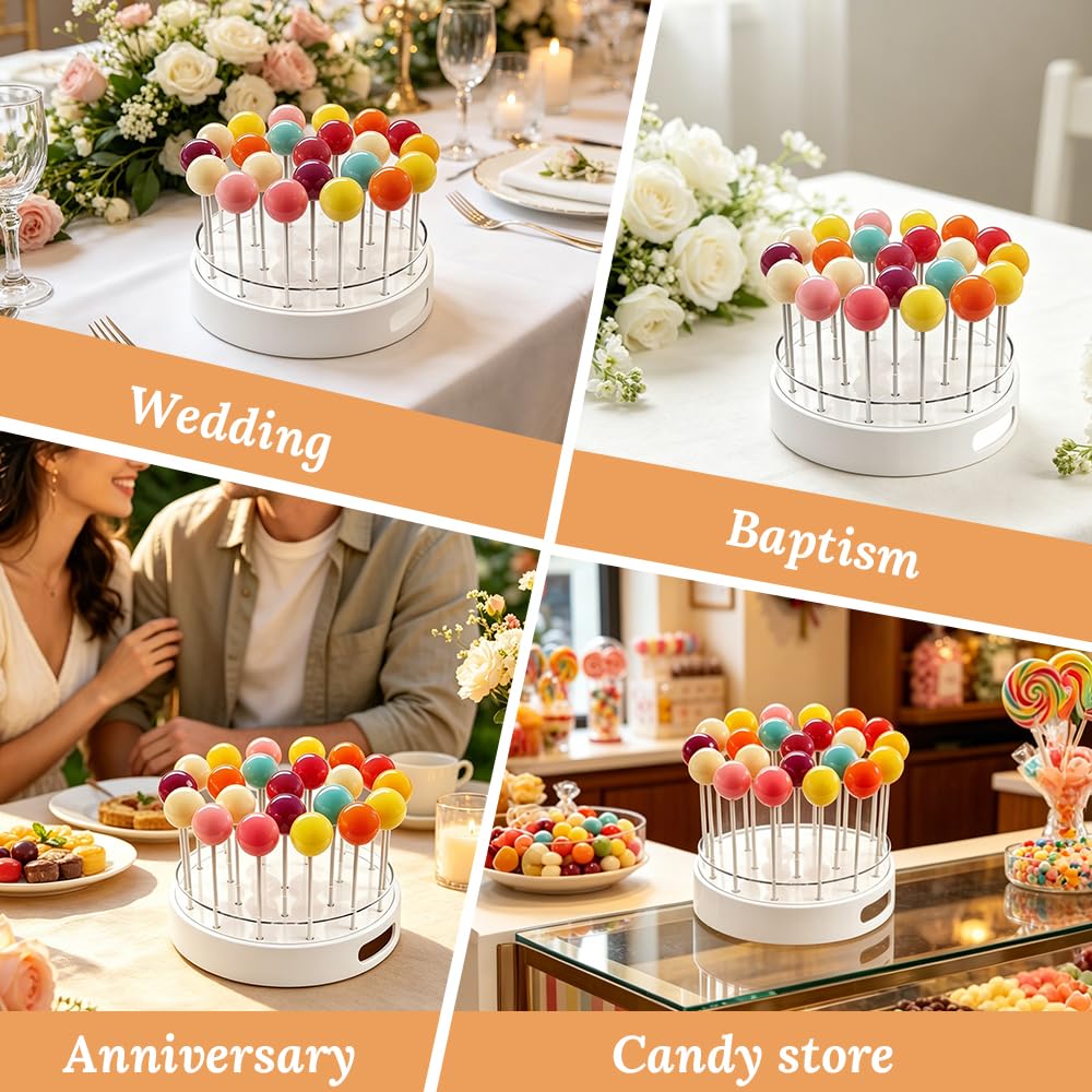 22-dziurkowy stojak na Cake Pop, akrylowy uchwyt na lizaki z ciasta z 100 patyczkami, 21 cm przezroczysty stojak na Cake Pop na wesele, imprezę, dekorację, sprzedaż wypieków
