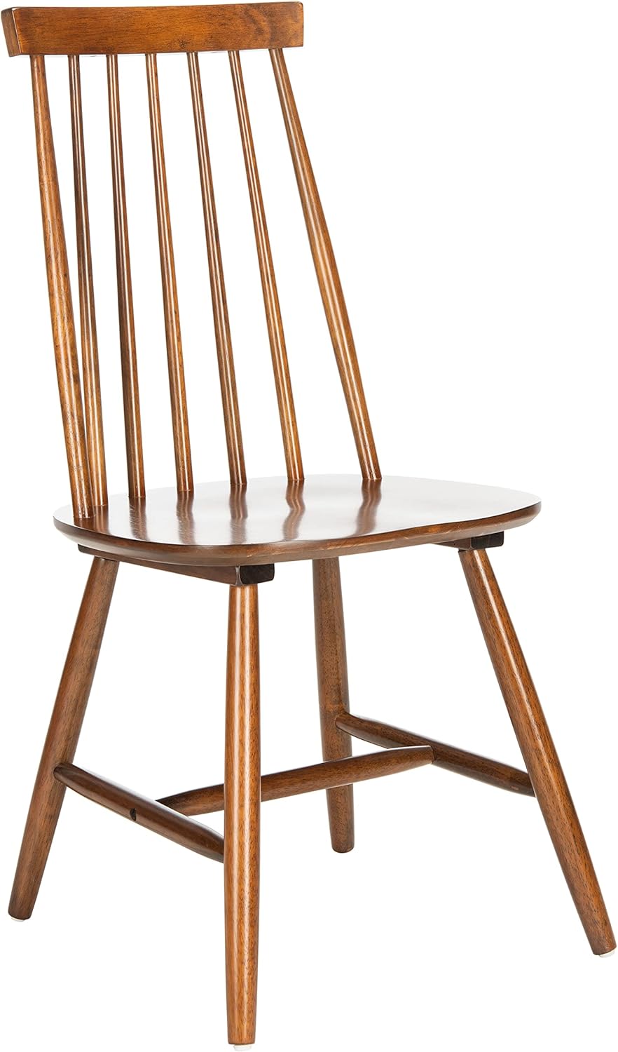 SAFAVIEH Home Collection Priam Farmhouse Walnut Brown Spindle Back Living Room Accent Dining Chair