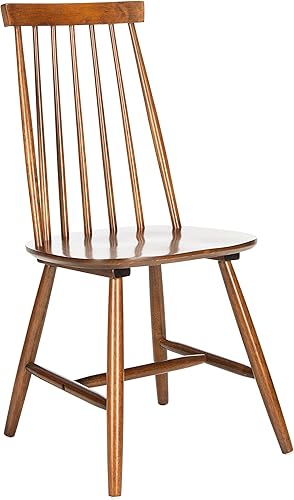 Miniatura 8 de SAFAVIEH Home Collection Priam Farmhouse - Silla de comedor con respaldo de husillo marrón nogal