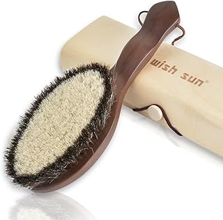 洋服ブラシ 天然馬毛100% 木製ハンドル ほこり取り 花粉対策 衣類ケア 静電気軽減 スーツ・コート・ニット対応 ギフトにも最適