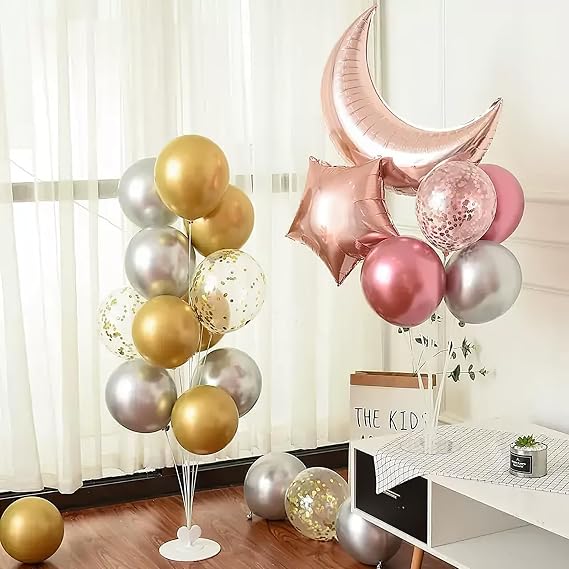 5 PCS Balloon Stand Kit, Balloon Stick Decoration, Balloons Cup, Reusable Clear Table Balloons Stand for Party, Wedding, Birthday, Graduation, Christmas, Anniversary Decoration Supplies