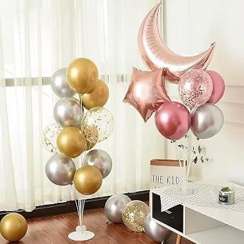 5 PCS Balloon Stand Kit, Balloon Stick Decoration, Balloons Cup, Reusable Clear Table Balloons Stand for Party, Wedding, Birthday, Graduation, Christmas, Anniversary Decoration Supplies