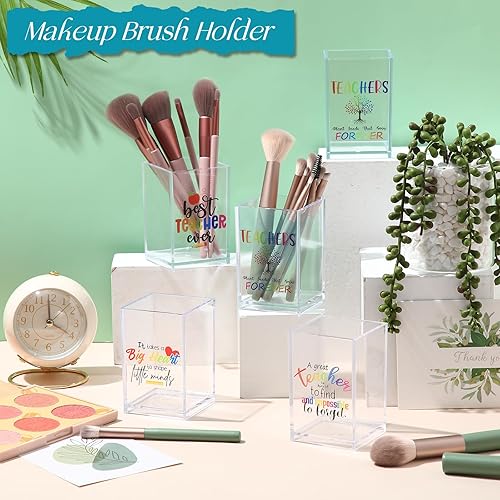 Miniatura 5 de Paquete de 10 unidades de regalos de agradecimiento para profesores, soportes acrílicos para lápices, organizador de escritorio, recipientes para la