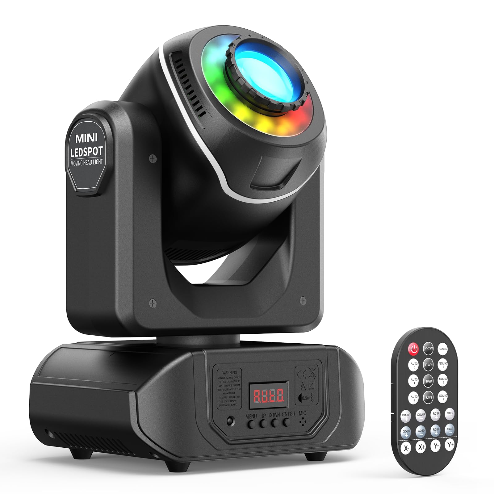50W Moving Head LED Licht, DMX512 Bühnenlicht Discolicht mit Fernbedienung RGBW 10/12CH Partylicht für Disco Club Live Show Bar Hochzeit