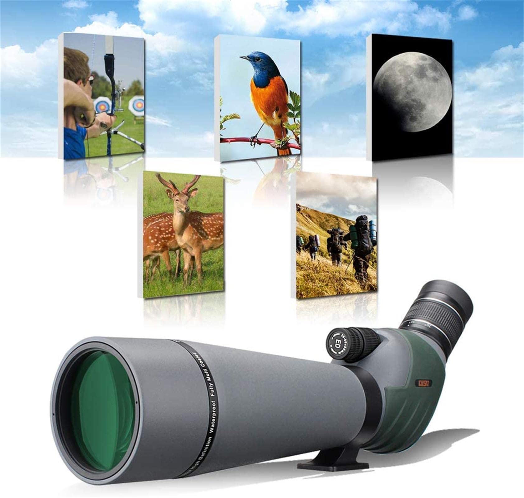 Gosky ED Double Focus Spotting Scope with 2060x 80mm with Smartphone