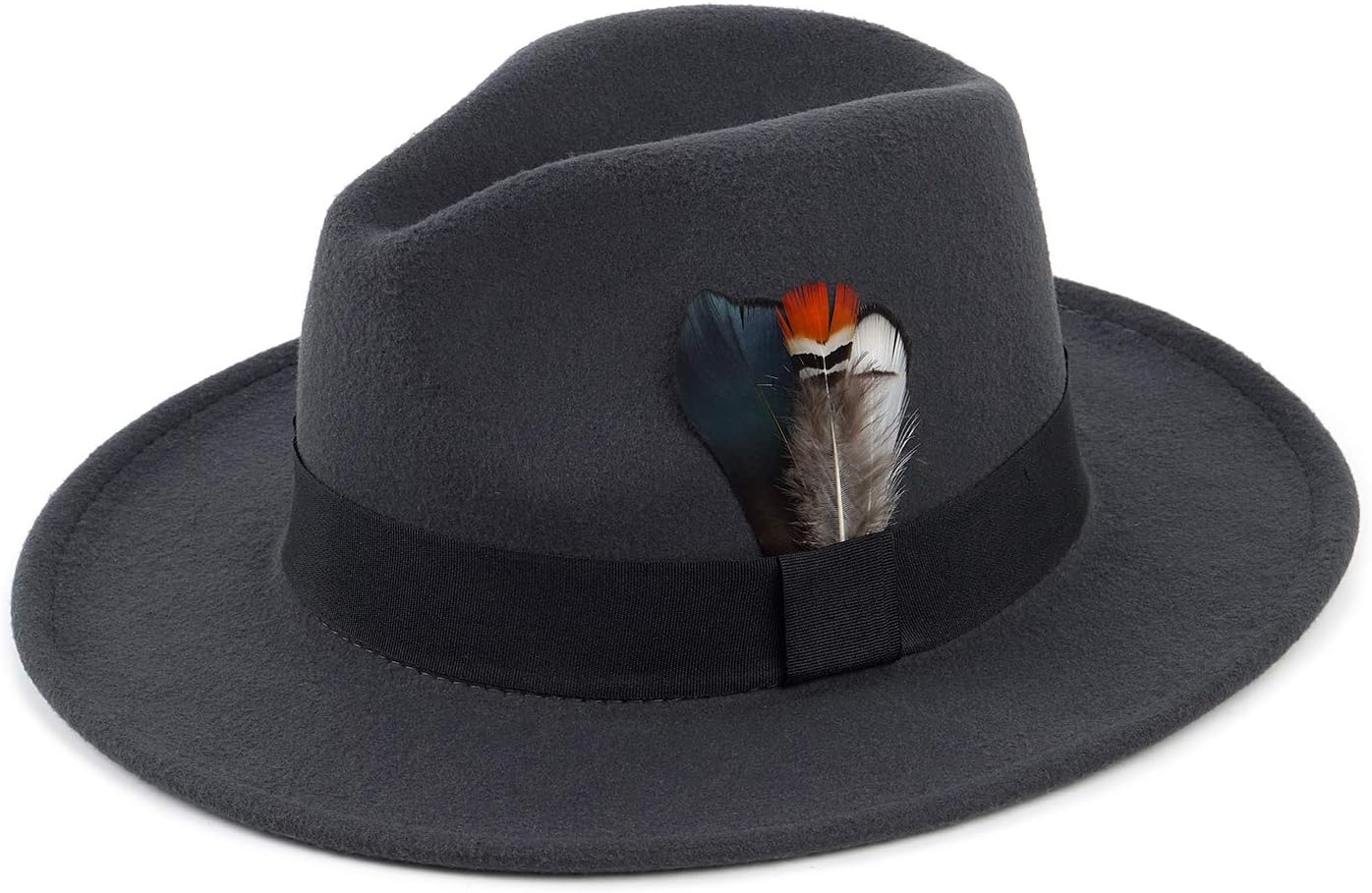 FADACHYClassic Fedora Hats for Men & Women Wide Brim Felt Hat Panama Dress Fedora Hat