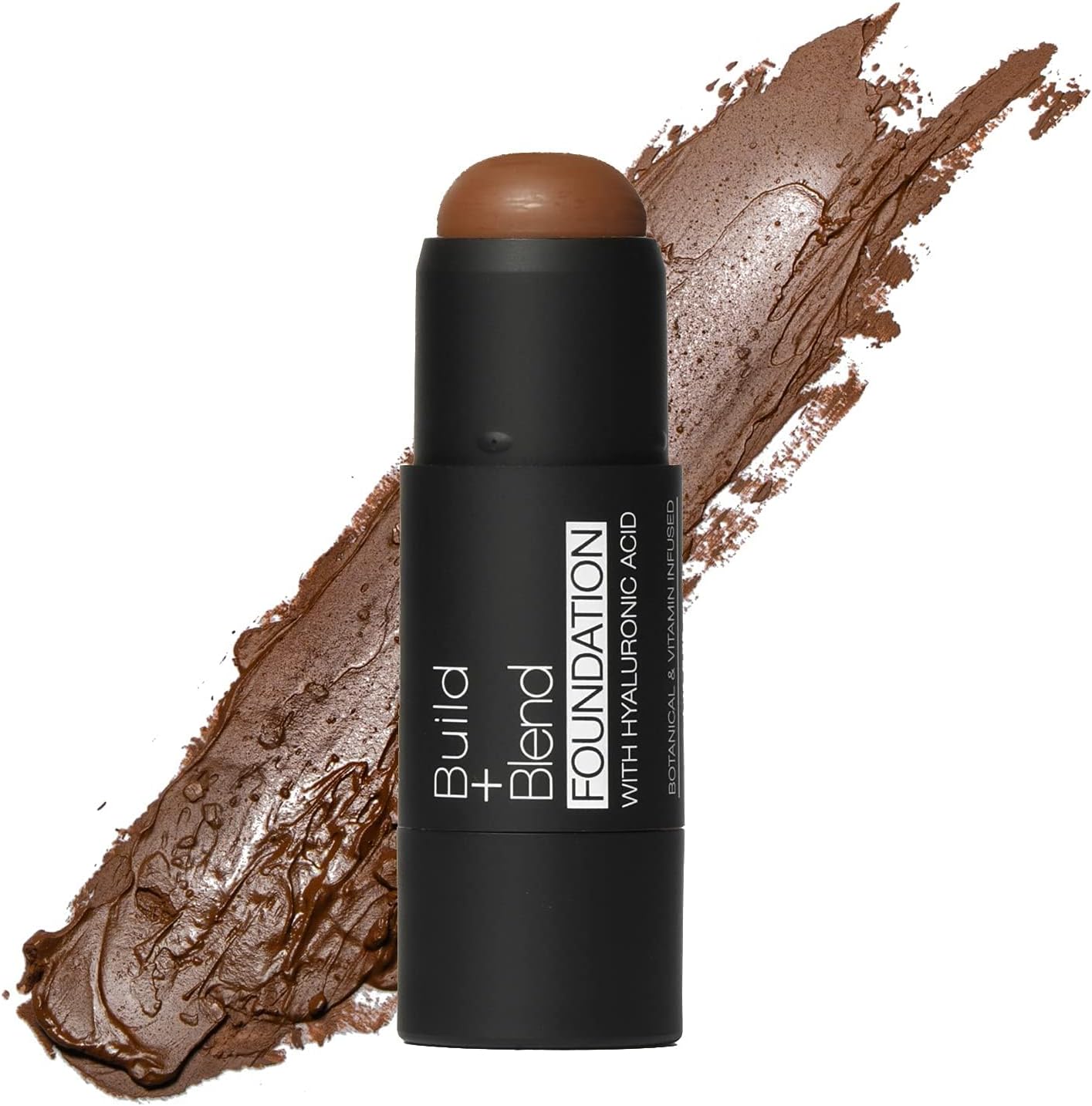 BUILD & BLEND Foundation Stick, Medium Coverage Buildable Contour Stick for Face, Ultra Blendable Creamy Formula for a Natural Shine Free Finish, Professional Makeup, 0.25 Ounce (Warm Brown)