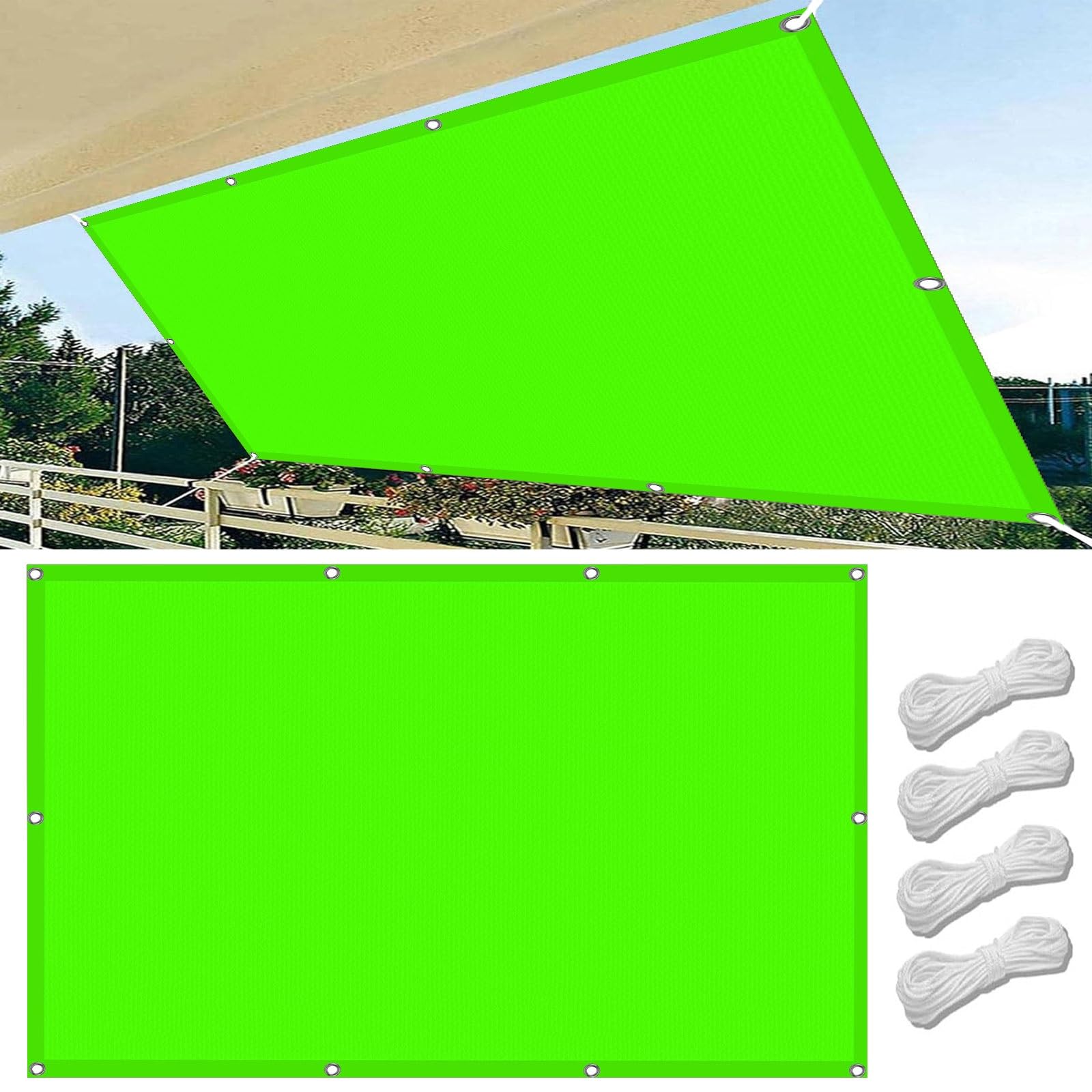 Voile d'ombrage anti-chaleur 1.6x1.6 m pour bloquer les UV sur les balcons exposés