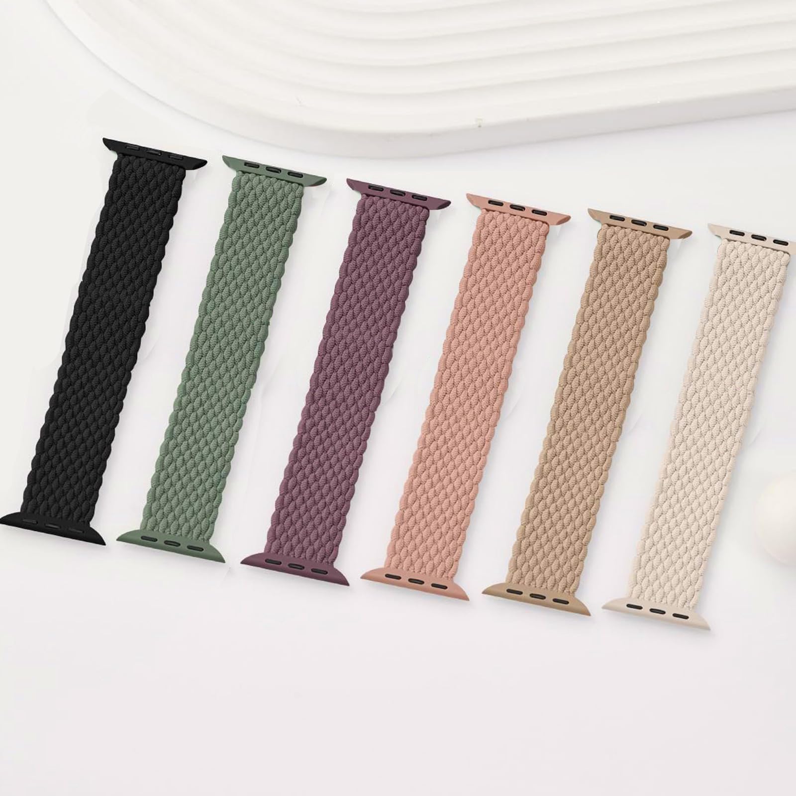 Braided Solo Loop for Apple Watch Band 40mm 42mm 41mm 38mm 44mm 46mm 45mm Ultra/3 2 49mm Men/Women,Stretchy Nylon Sport wristband Strap for iWatch Bands Series 11/10/9/8/7/6 5/4/3/SE 40 44 42 45 46 mm — view 3