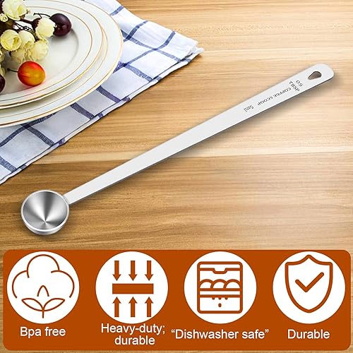 Miniatura 4 de Long Handle Measuring Spoon, 5ml Teaspoon Coffee Scoop Metal Table Spoons for Tea Milk Ice Cream Baking Cooking Dry Kitchen Gadgets