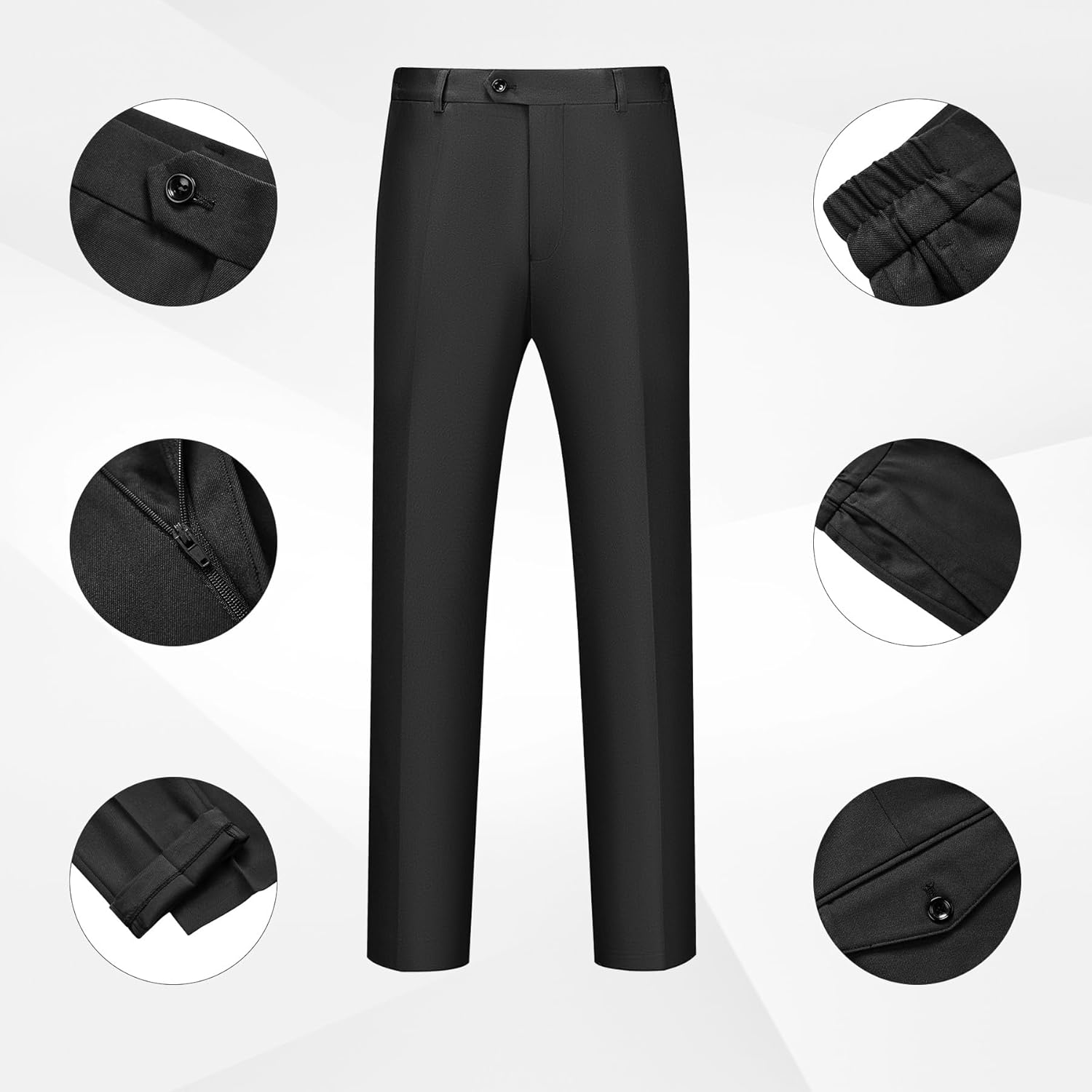WULFUL Men's 2 Piece Slim Fit Suit Set One Button Blazer Jacket Pants Tuxedo Set for Party, Wedding and Business - Image 5