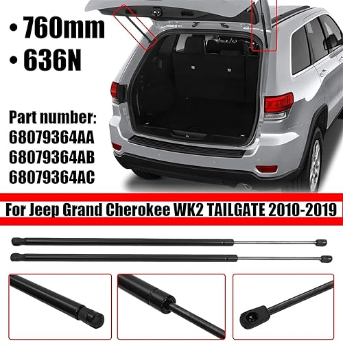 Miniatura 3 de Auto Accessories 2Pcs Gas Spring Support Struts 760mm-636N Shaft for Jeeps Grand Cherokee WK2 Tailgate 2010-2019