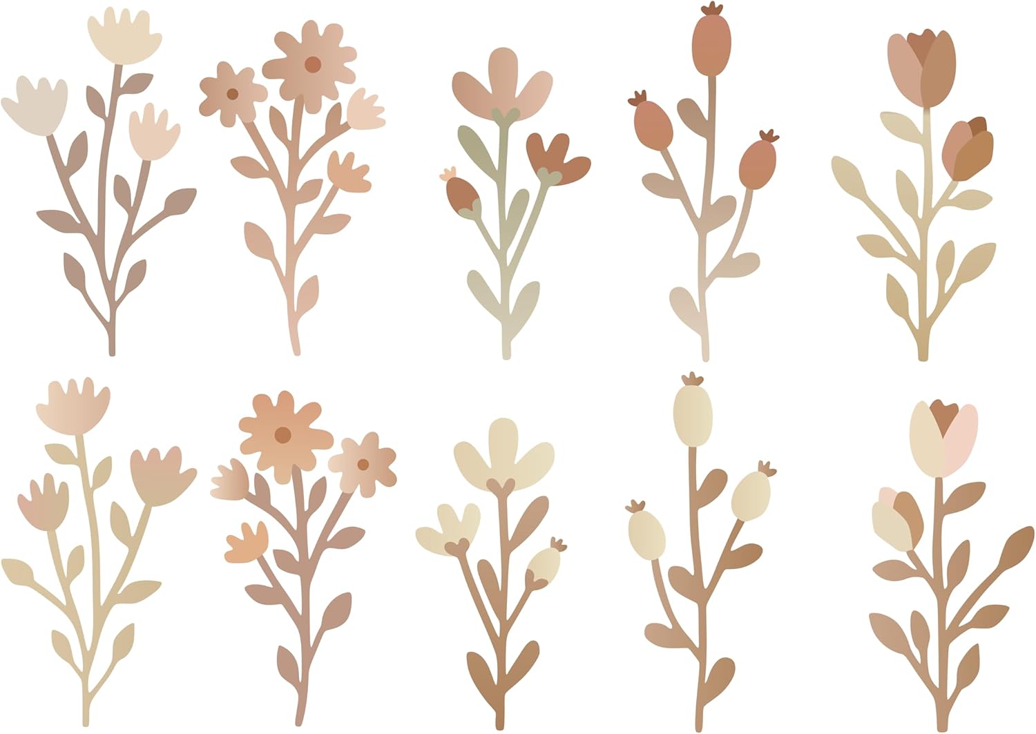 Flower Wall DecalsBoho Flower Wall Stickers, Nursery Decor