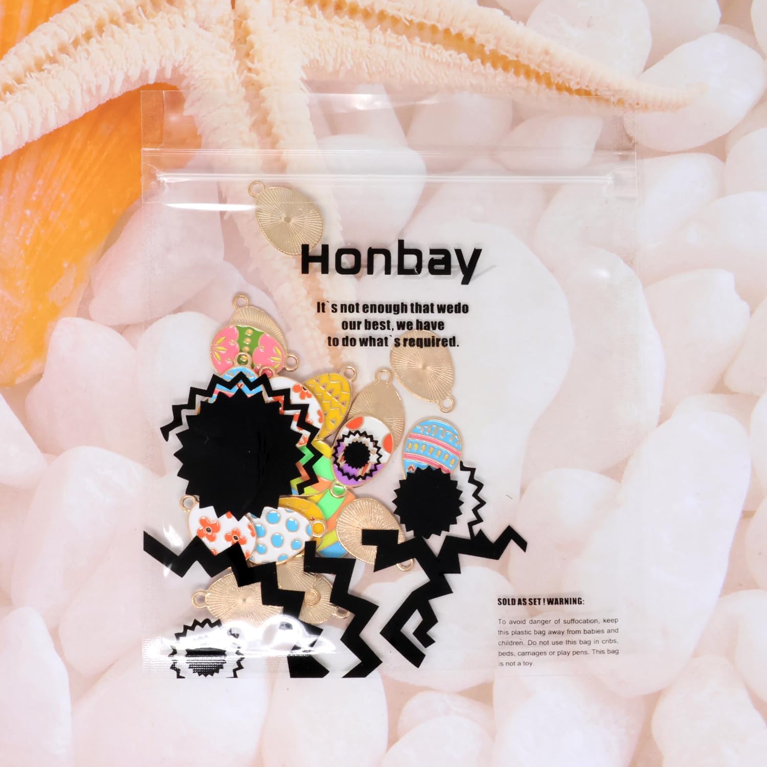 Honbay 24PCS Enamel Alloy Easter Charms Pendant Cute Easter Egg Pendants for Earrings Bracelet Necklace Jewelry Making (12 Style) - Image 8