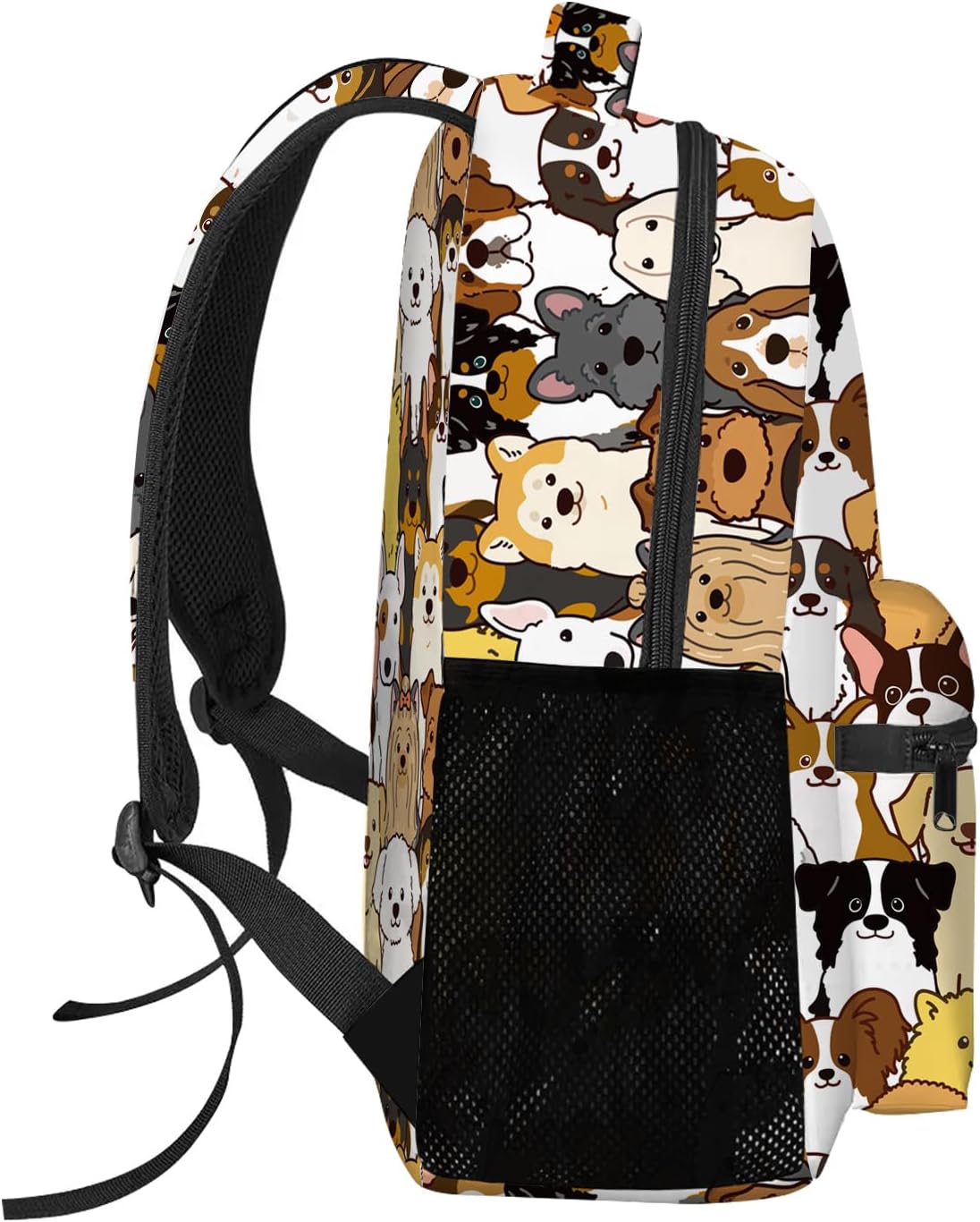 GNEW Kids Dog Backpack, Cute Puppy Bookbag, Kawaii Animal Dreed Backpack, 16 Inch Large Capacity Water Resistant Travel School Bag for Elementary Middle School Students