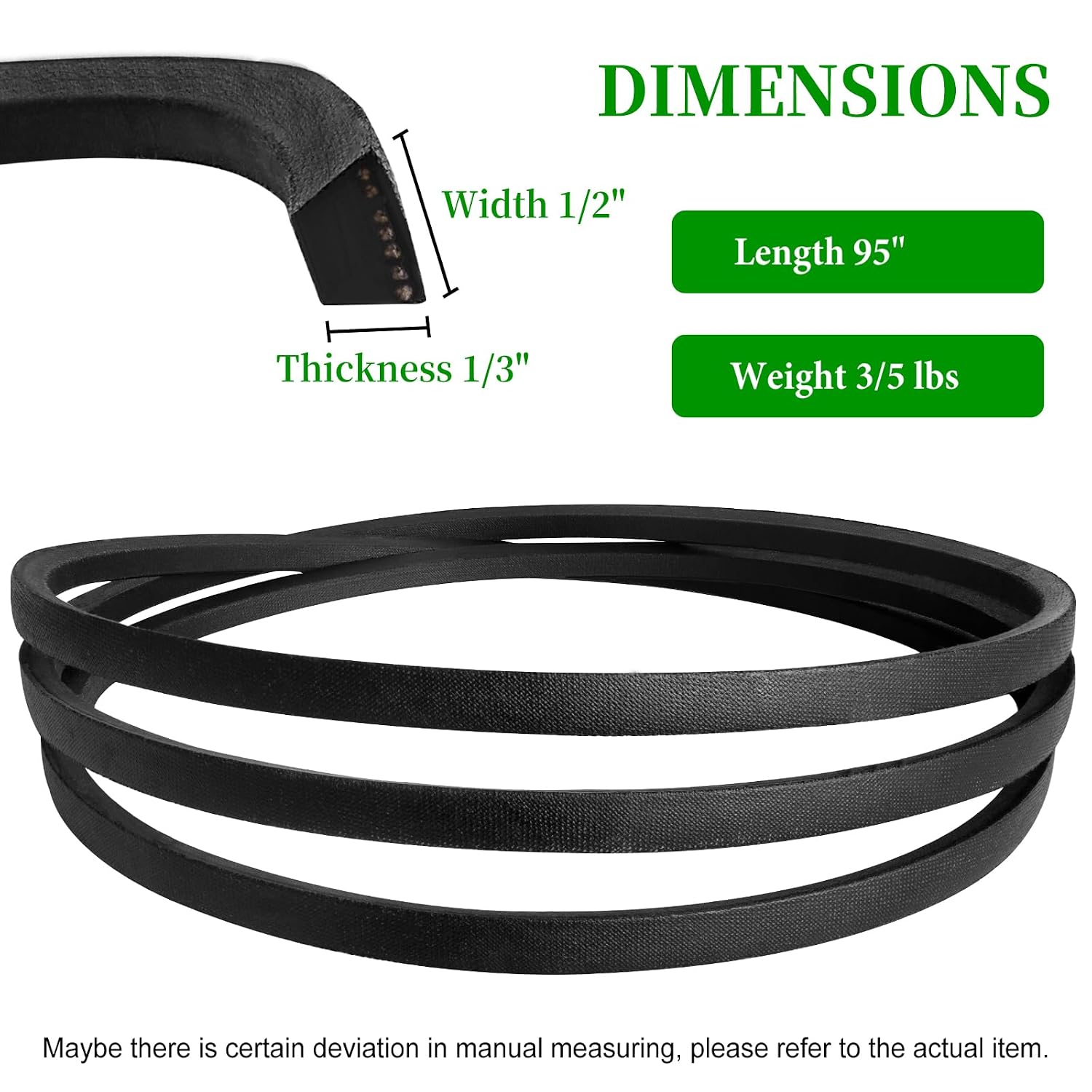 144959 Deck Belt - Compatible with 42" Deck Craftsman LT1000, LTX1000, LT2000, 917 Tractors & Pou LAN Pro PD185H42ST Riding Mower, Hus qvarna Lawn Mowers, Durable Replacement Belt for Smooth Operation
