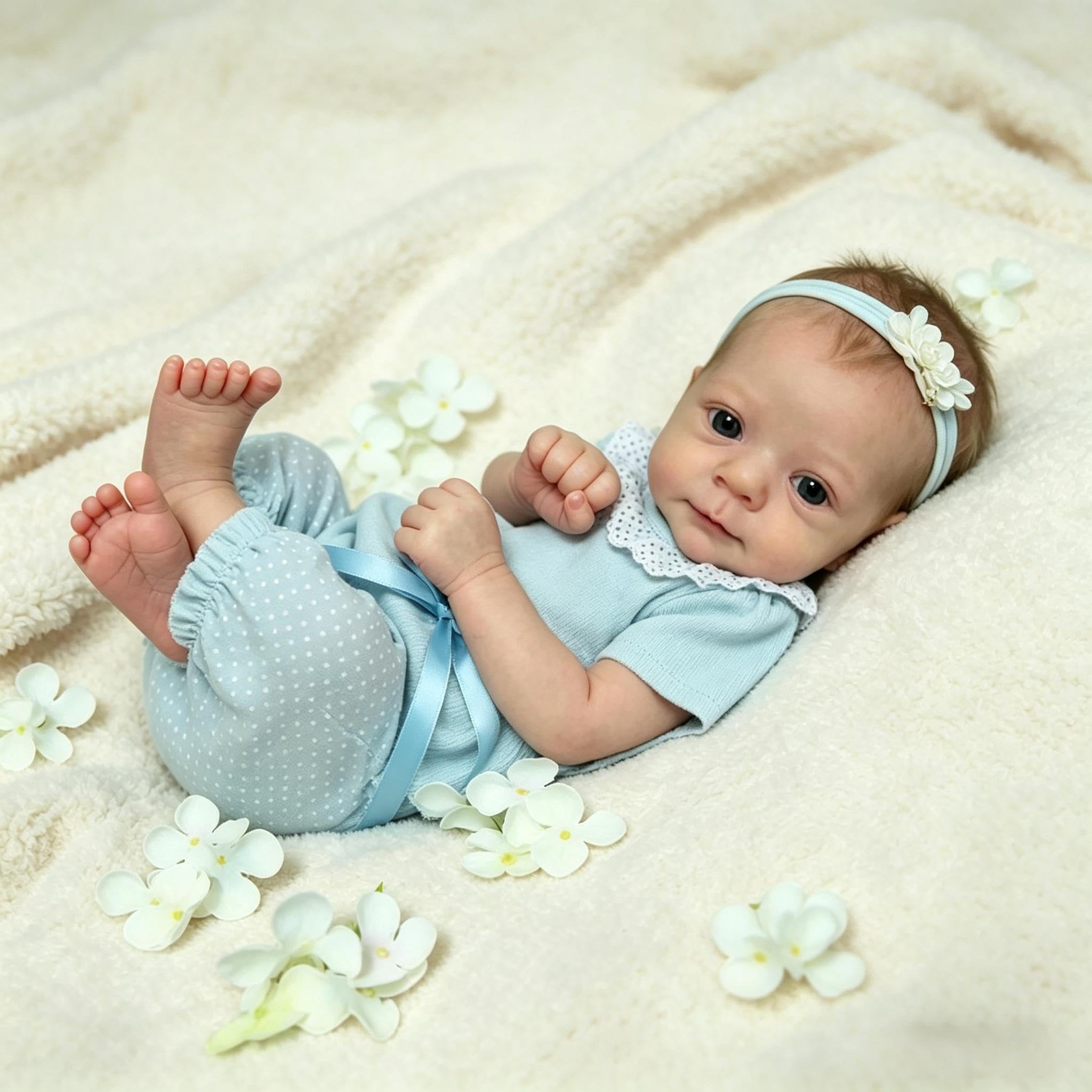 RXDOLL Realistyczne lalki Reborn Baby Dolls silikonowe na całe ciało, winyl, 48 cm, realistyczna lalka niemowlęca, noworodek, dziewczyna, pełne silikonowe lalki Reborn, anatomicznie poprawne, zabawki