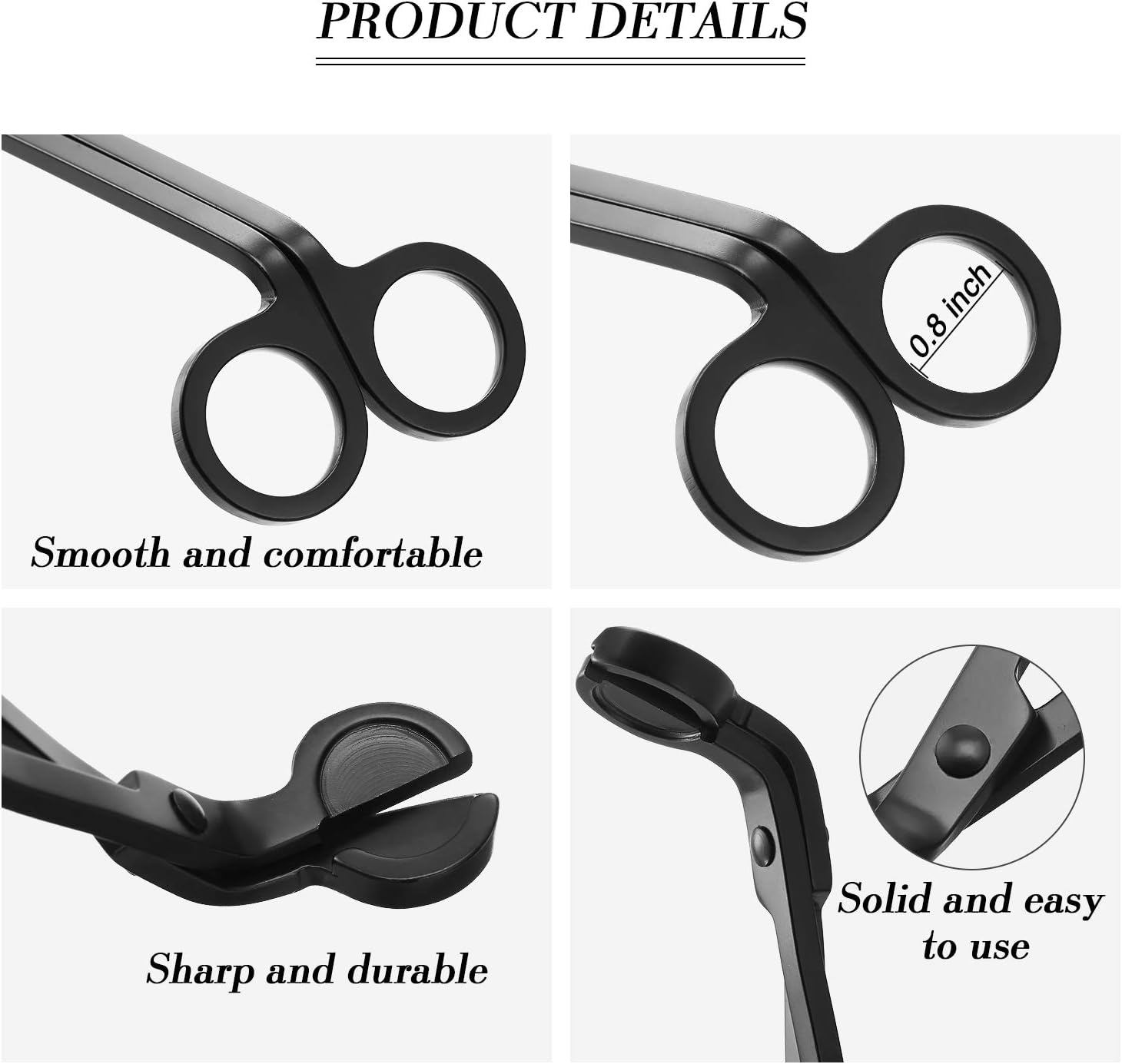 Candle Wick Trimmer Candle Cutter Stainless Steel Wick Clipper Scissor Candle Tool (Matte Black, 2 Pieces) : Home & Kitchen
