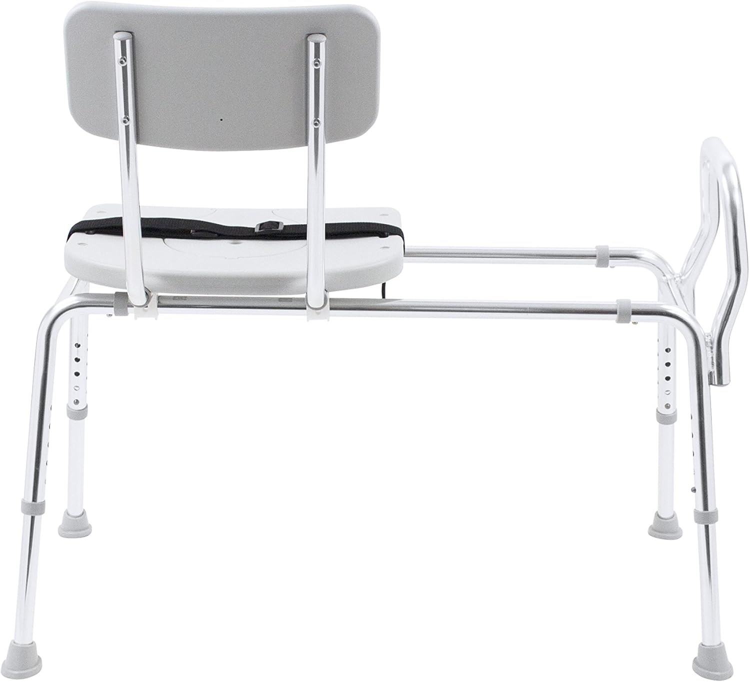 Eagle Health Supplies Sliding Shower Transfer Bench with Cut-out Seat and Adjustable Height, Rust-Resistant, No Tool Assembly, 17.75 x 14.75 Inches : Health & Household