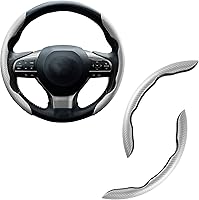 Vista 12 de Amiss Funda de Volante de Fibra de Carbono Antideslizante para Auto/Accesorios Interiores, Protector de Volante Universal Segmentado Mariposa 99%