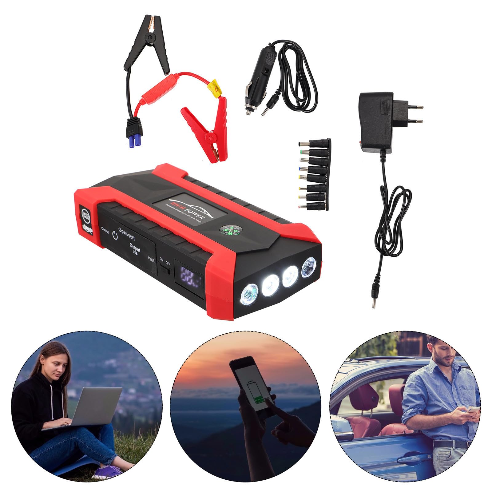 Démarreur de Voiture D’urgence 89800 Mah en Plastique pour Véhicule