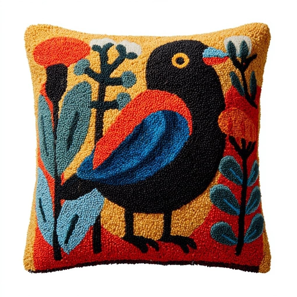 AxiangziK Latch Hook Pillow Kits with Yarn,Animals Crow