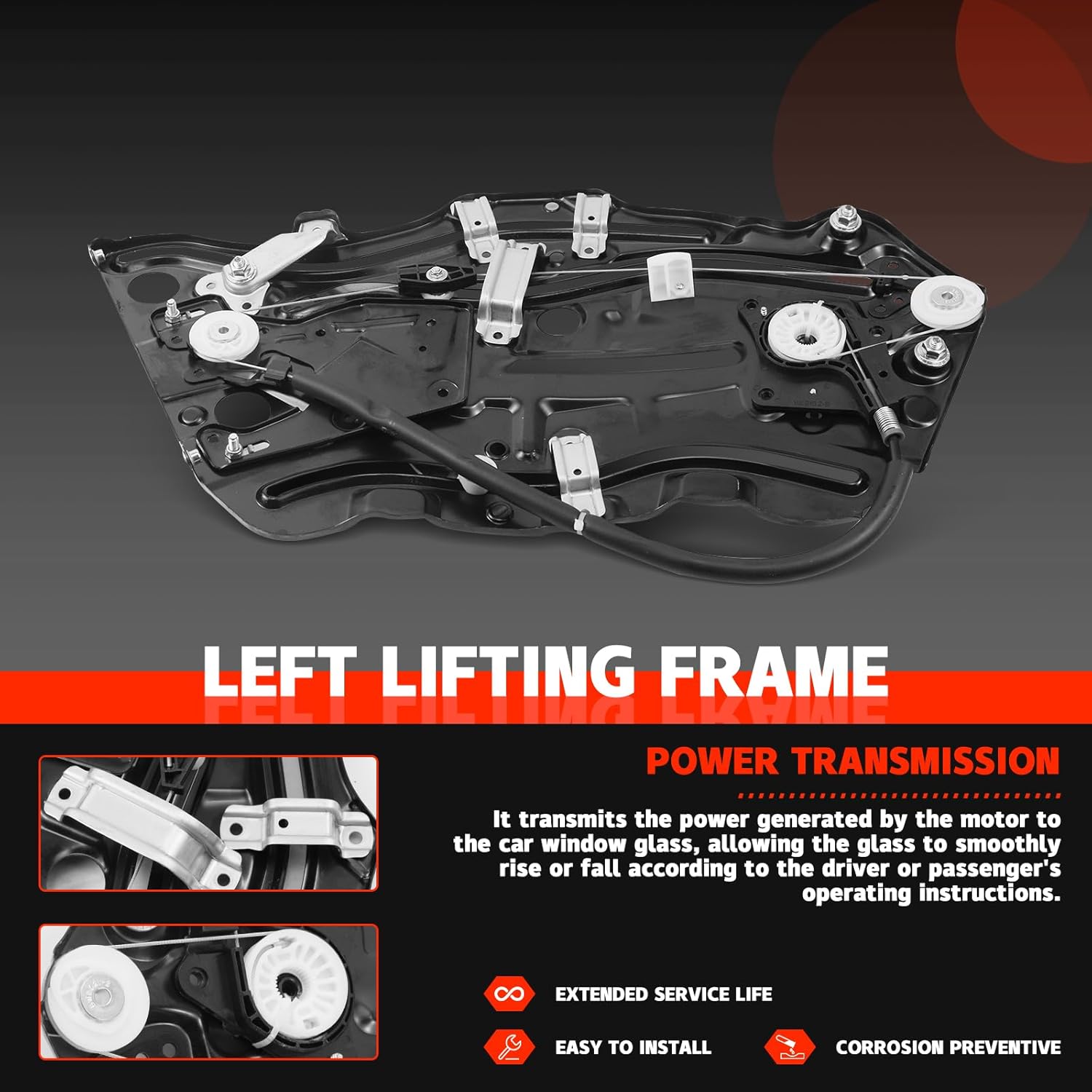 Rear Left Side Window Regulator Compatible with Volkswagen Beetle MK2 2003-2010 1Y0847275C