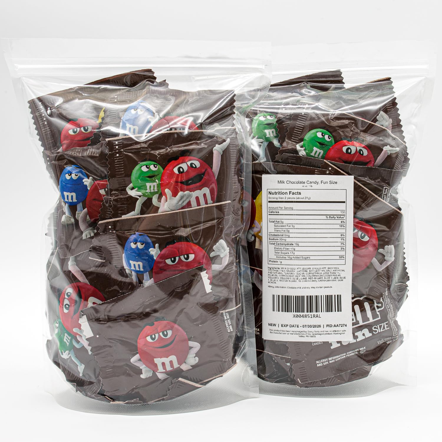 Milk Chocolate Candy 2 lb – Anti Melt Pack, Bulk Bag, Individually Wrapped Fun Size Packs